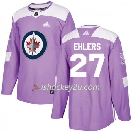 Mænd NHL Winnipeg Jets Trøje Nikolaj Ehlers 27 Adidas 2017-2018 Lilla Fights Cancer Practice Authentic